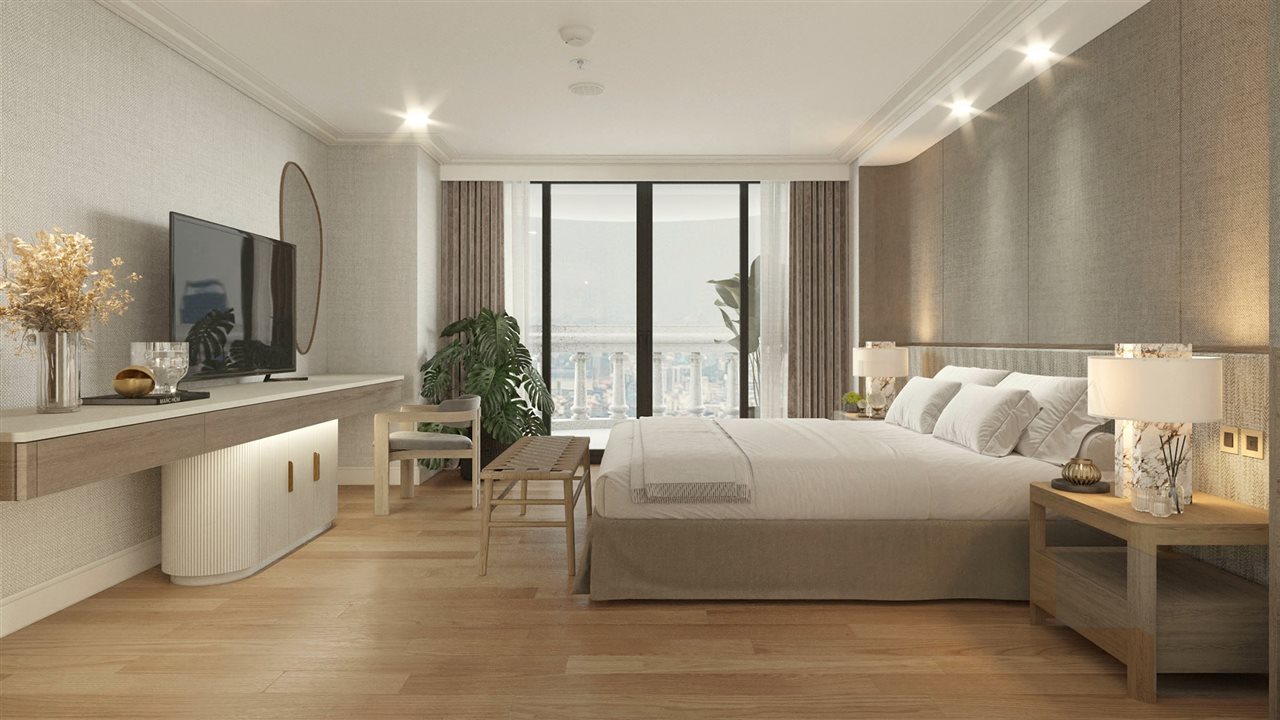 Bedroom suite in The Tower Club in lebua, Bangkok.